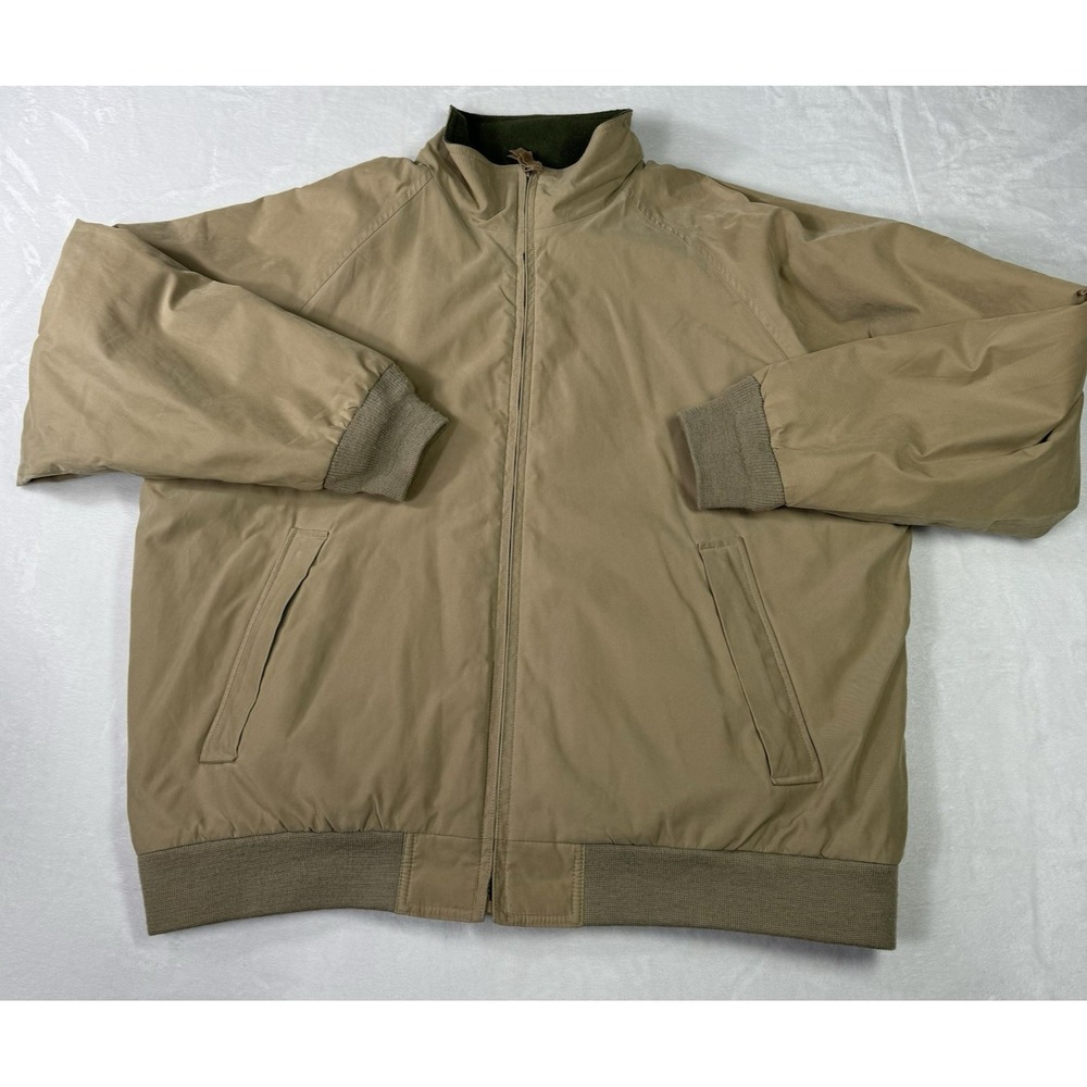 Orvis Bomber Jacket‎ Mens XL Softshell Waxed Fleece Lined Hunting Chore Barn